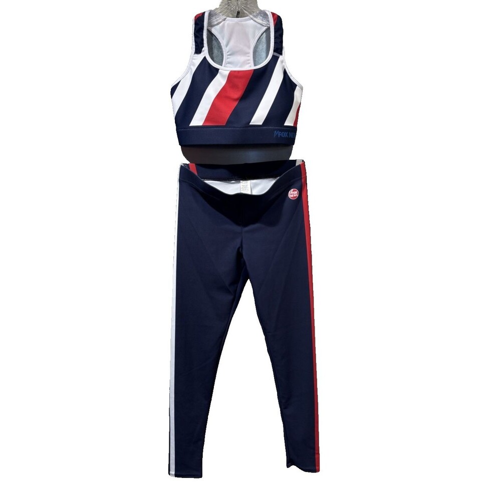 AMERICA 250 Sports Bra & Pants Activewear Spandex FOX NEWS CHANNEL 2 Piece Set M